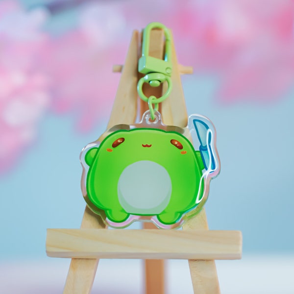Kawaii Cute Froggie Froggy with Knife Couple Best friend matching Keychain