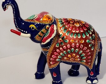 Little India handmade Enamel Work Elephant for Home Office Decor Gift 