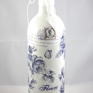 Lampe bouteille lumineuse shabby chic, lampe bouteille rétro pour découpage, bouteille avec lumière, lampe bouteille, lampe LED à piles