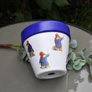 15cm Glazed Terracotta Plant Pot, Paddington Bear pot, planter - Gift for Teacher