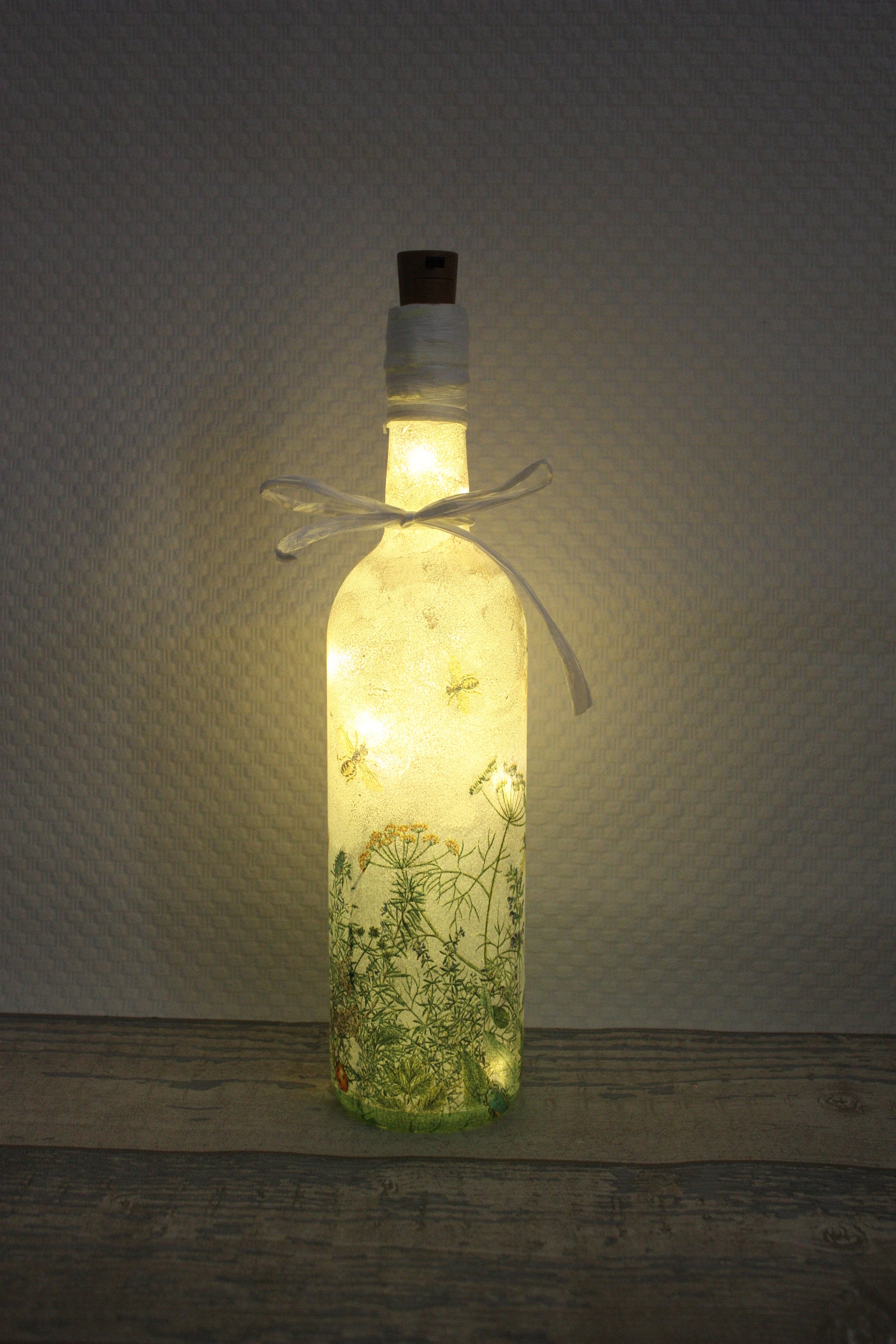 LED Meadow Field wine bottle light