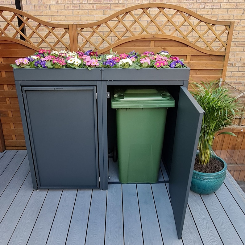 Premium Wheelie Bin Store With Green Roof Planter 240L Etsy Finland