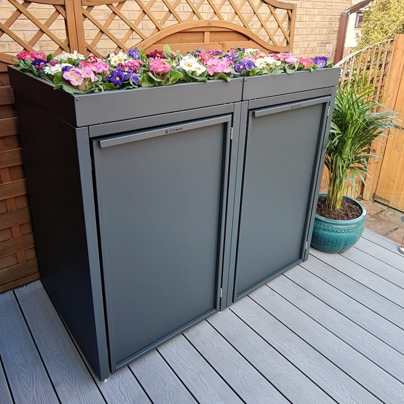 Premium Wheelie Bin Store With Green Roof Planter 240L Eden Pure Etsy UK