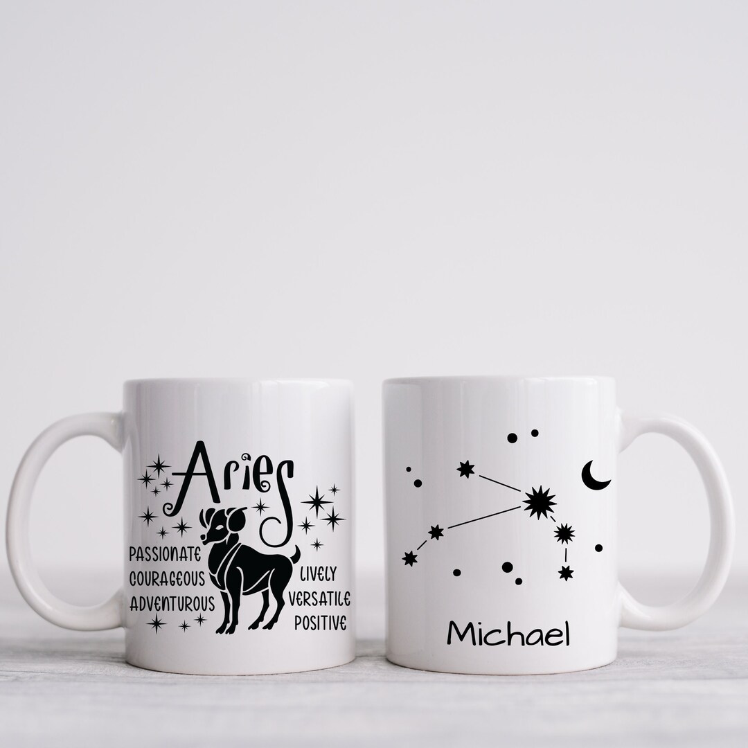 Personalised Zodiac Mug, Gift for Aries Man, Female Aries Gifts