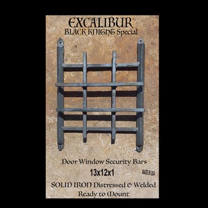 Castle Medieval Speakeasy Architectural Door Window Iron Grill  12w x13h x 1.5 &quot;