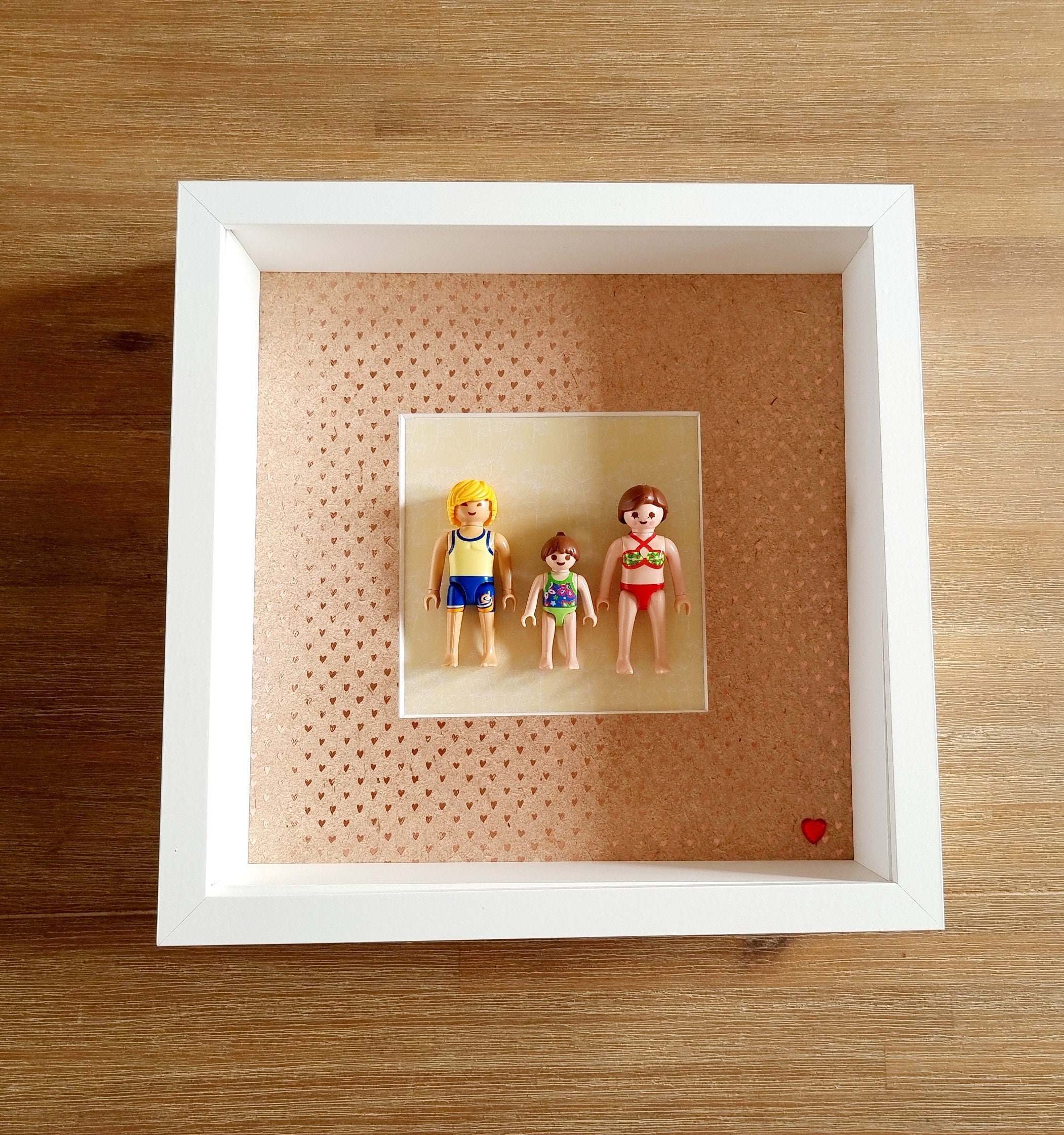 Cadre Playmobil Famille Gravé et Personnalisable avec Le Message de Votre Choix