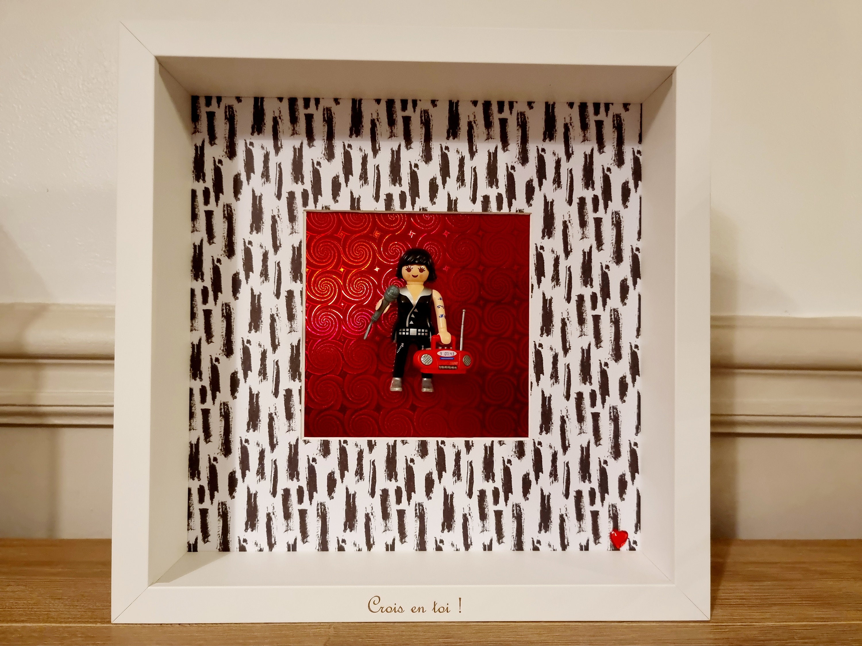 Cadre Playmobil Gravé et Personnalisable The Voice Délivrant Un Message Tendre Bienveillant Crois en