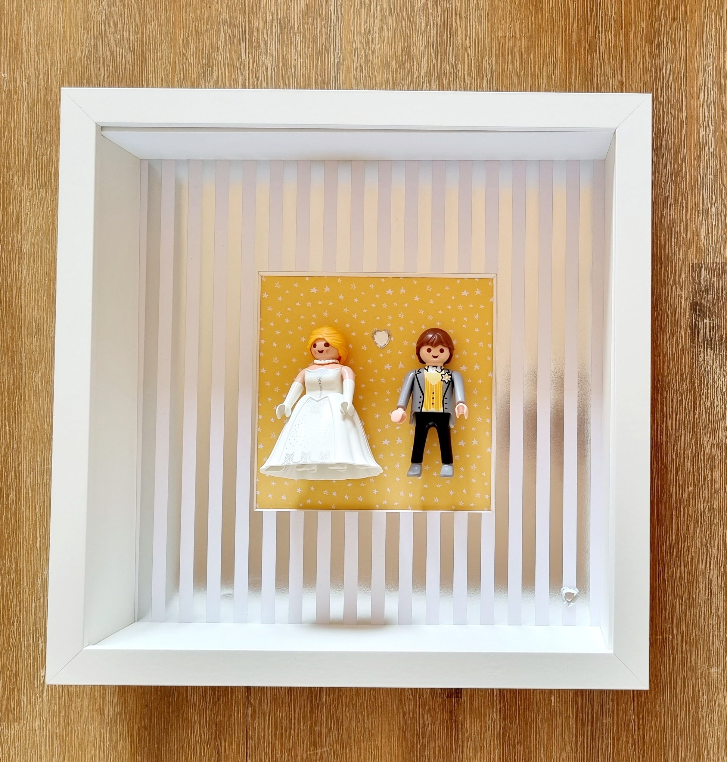Cadre Playmobil Gravé et Personnalisable Cadeau de Mariage Délivrant Un Message à Choisir