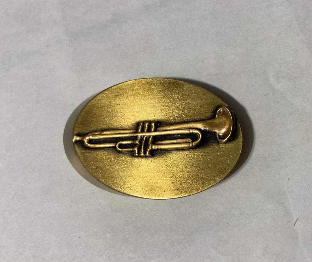 Solid Brass Paperweight With a Trumpet Designinga Music Instrument