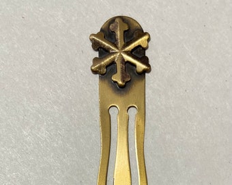 Brass Bookmark with a Snowflake design, snowflake bookmark