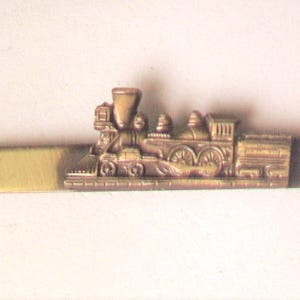 Brass Train Tie Bar, Cowcatcher Design