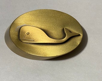 Solid Brass Paperweight with a Whale design- Nautical design paperweight, desk accessory