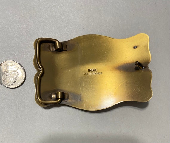 Solid Brass Belt Buckle, With a Fluted Shell Design, Inga Nautical Brass  Belt Buckle 