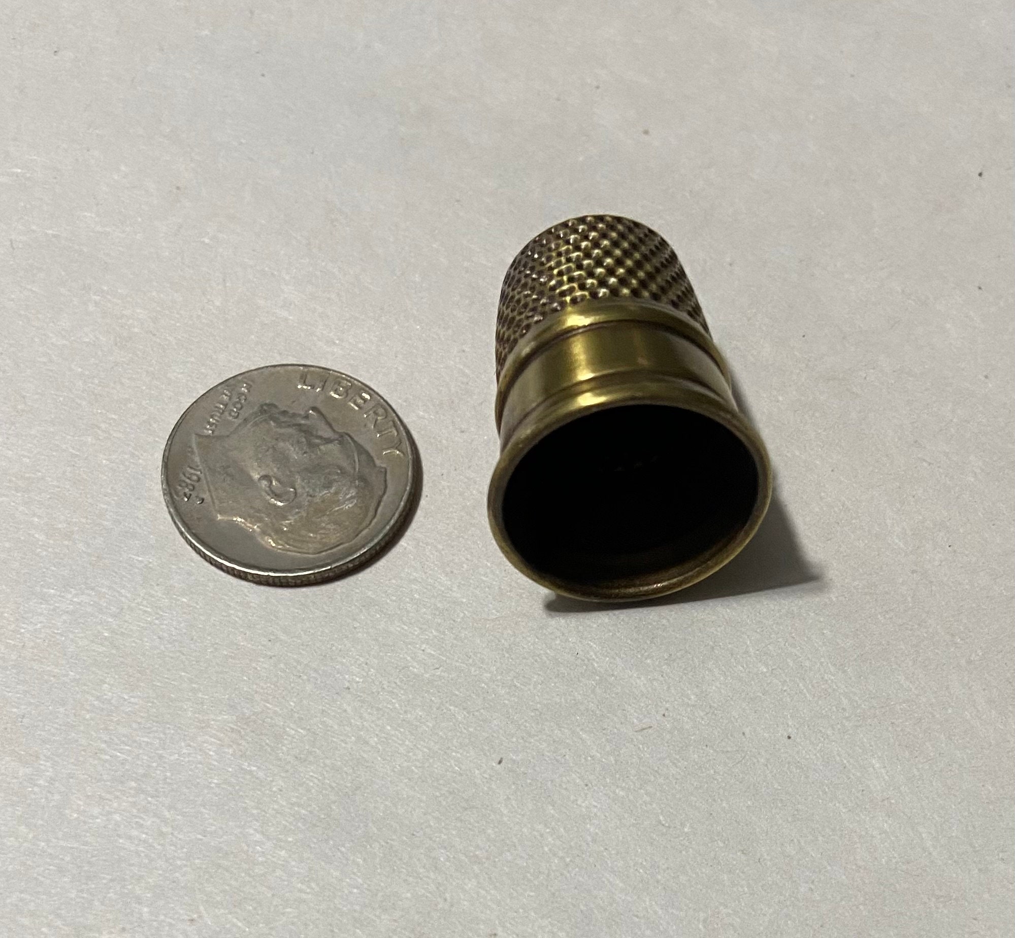Music Note Design Brass Thimble, Antique Finish, Thimble