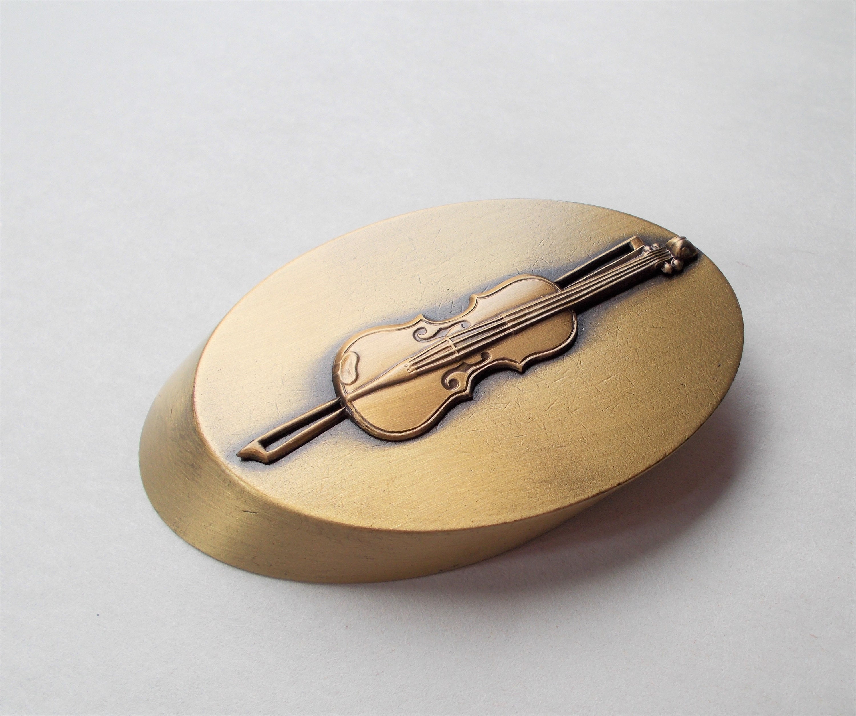 strømper Dekoration livstid Solid Brass Paperweight With a Violin Design-inga Music - Etsy
