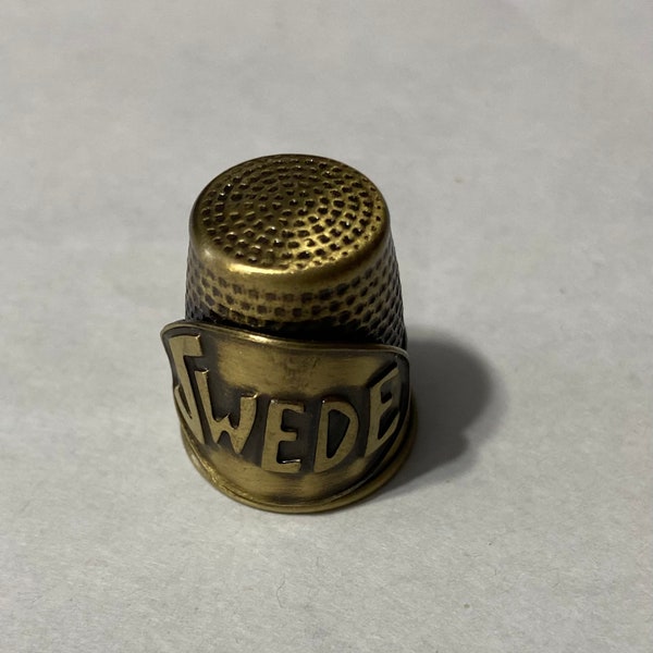 Brass Thimble, Antique finish, SWEDE design thimble