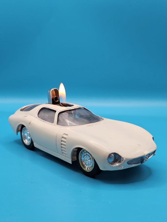 mgb cigarette lighter Very Rare Vintage Collectable ALFA ROMEO MGB 1950 Sport Car Petrol Table  Lighter With Original Box in Working Order, Made in Japan