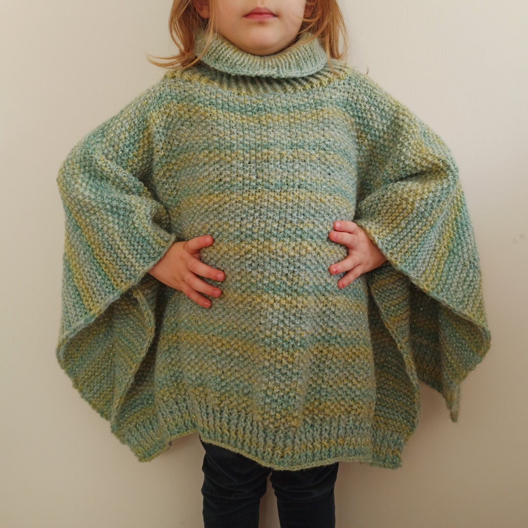 Child Knit Poncho Little Girl Poncho Poncho Size 3T Toddler Etsy