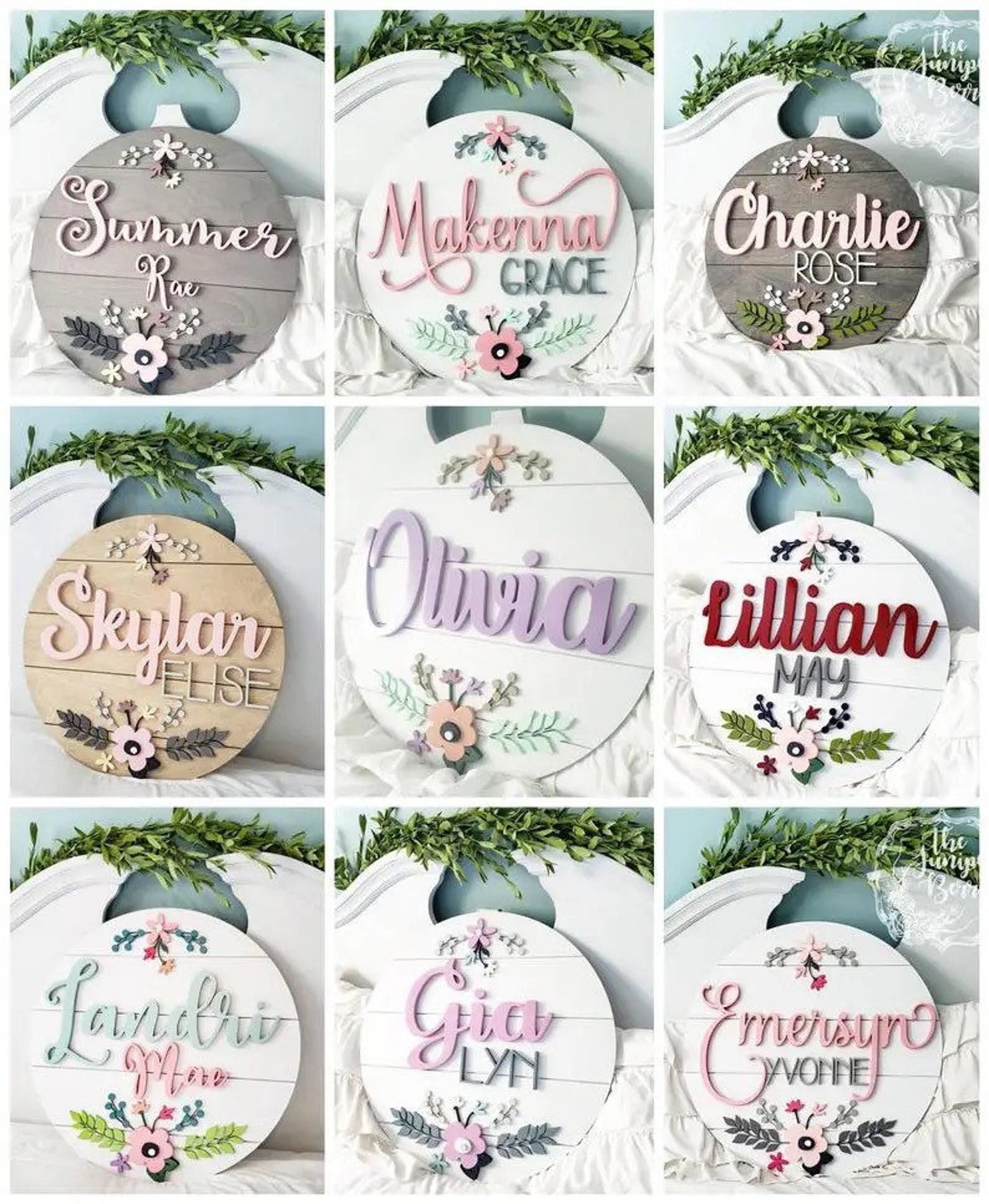 Custom Baby Name Wall Hanging Canvas Art Personalized Baby Gift Nursery