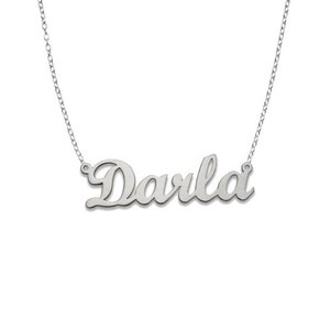 Classic Style .925 Sterling Silver Nameplate Necklace