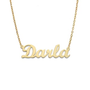 Classic Style Gold Nameplate Necklace