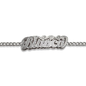 Personalized .925 Sterling Silver Double Nameplate Bracelet