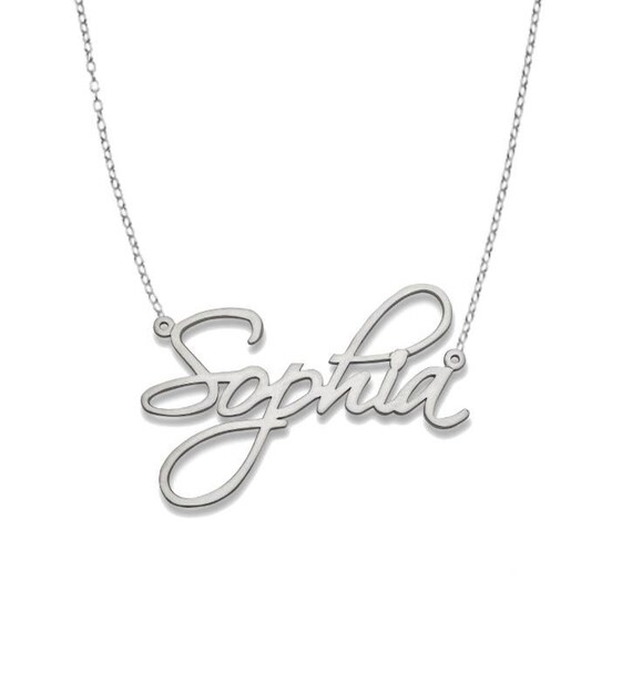 Script .925 Sterling Silver Nameplate 
