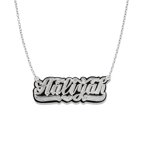 Extra large nameplate necklace hot sale