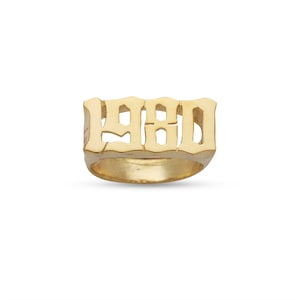 Golthic Number Gold Ring