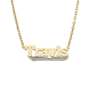 Block Gold Nameplate Necklace