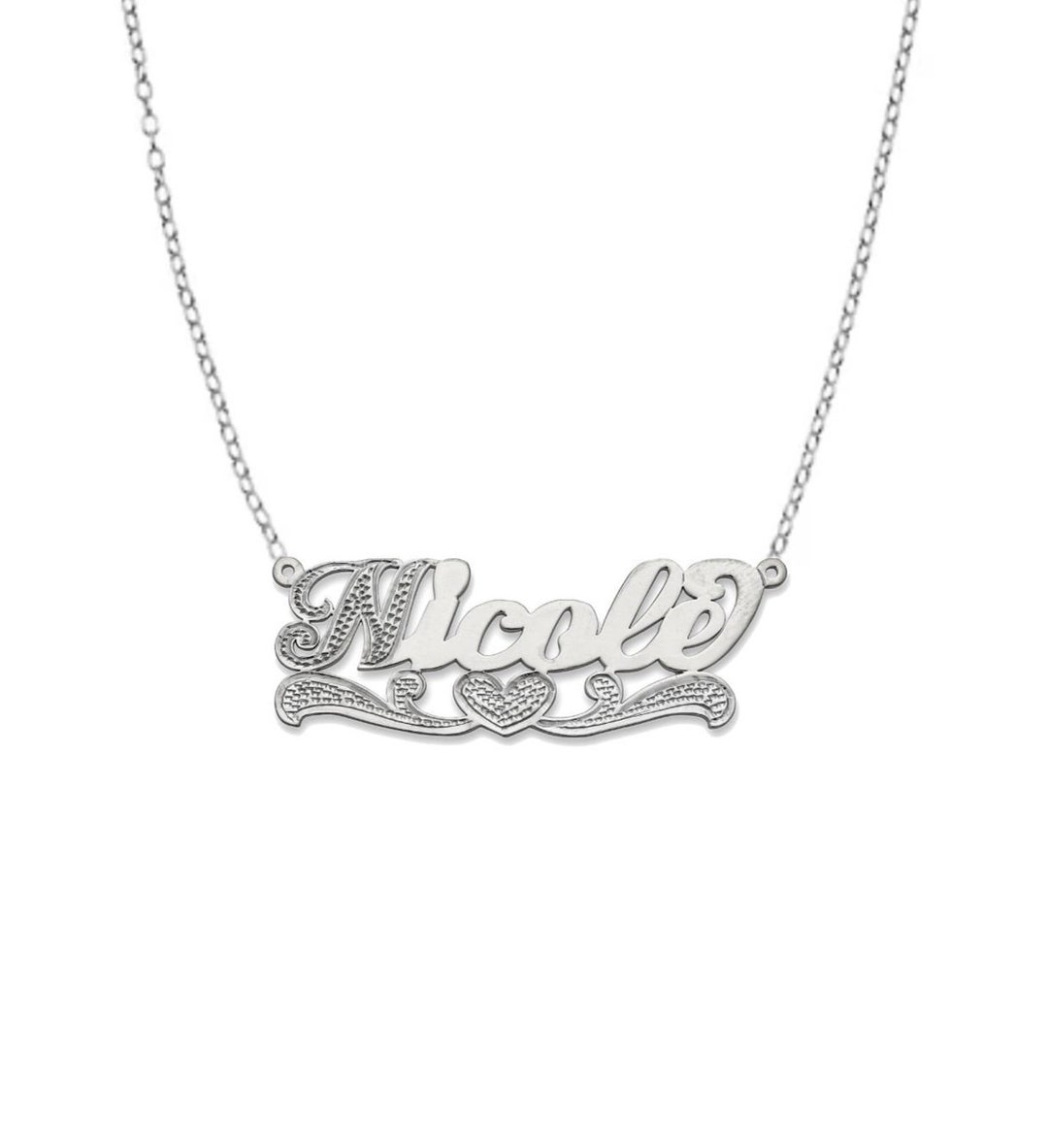 Heart .925 Sterling Silver Nameplate Necklace Etsy