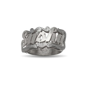 Script Heart .925 Sterling Silver Name Ring