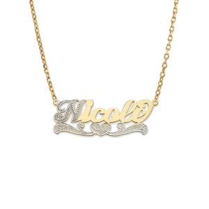 Heart Script Gold Nameplate Necklace