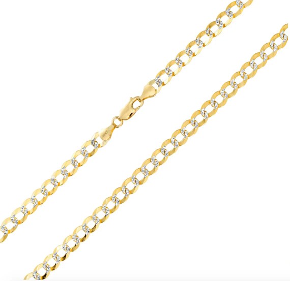 10K Gold 5mm Diamond Cut Cuban Link 