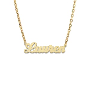 Simple Script Gold Nameplate Necklace