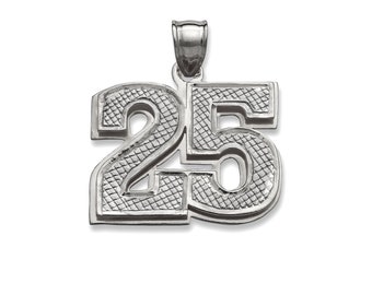 Number .925 Sterling Silver Double Plate Pendant