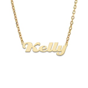 Magnolia Script Gold Nameplate Necklace