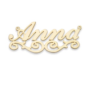 Fancy Script Gold Nameplate Necklace