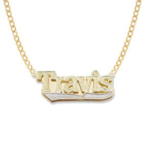 Gold Double Nameplate Necklace