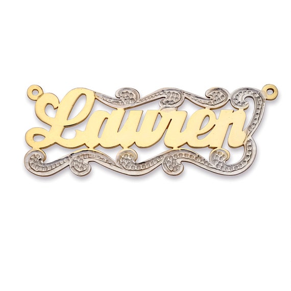 Diamond Cut Script Single Gold Nameplate Necklace