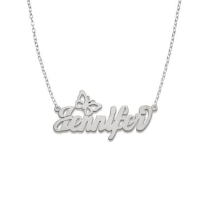 Butterfly .925 Sterling Silver Nameplate Necklace