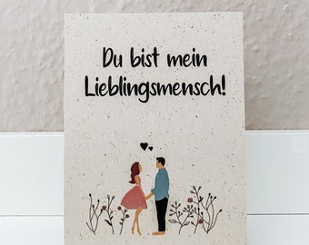 Greeting Card Favorite Person Grass Paper Love Couple Wedding Anniversary Engagement Anniversary Marriage Valentine's Day Gift Idea Man