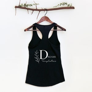 Next Level 1533 Back Mockup Black | Black Tank Back Mockup | Next Level 1533 Tank Back Mockup Black | Minimalist Tank Top Hang Mockup