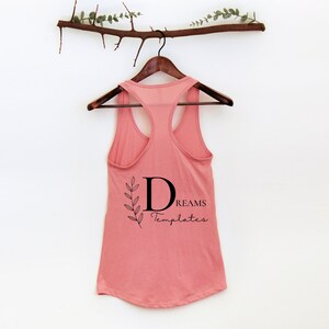 Next Level 1533 Mockup Desert Pink Back Side | Desert Pink Tank Back Mockup | Next Level 1533 Tank Back Mockup Desert Pink