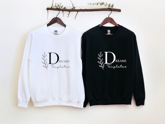 Gildan 18000 Couple Mockup White & Black | Gildan 18000 White and Black Mockup Couple | Gildan 18000 Double