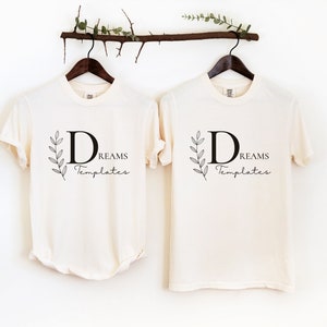 Comfort Colors 1717 Mockup Ivory Couple | Comfort Colors C1717 Ivory Mockup Couple | Minimalist Couple Shirt Mockup