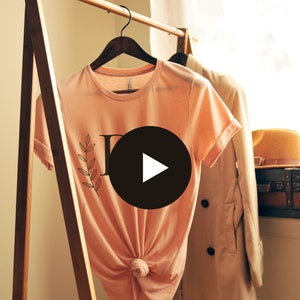 BC 3001 Video Mockup Heather Prism Peach | Bella & Canvas 3001 Heather Peach Mockup Video | Vintage Style BC3001 Peach Video Mockup