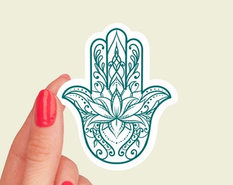 Hamsa Lotus Vinyl Sticker