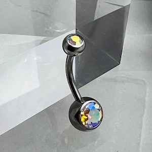 14G Iridescent Implant Grade Surgical Steel Belly Button Navel Ring