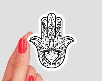 Hamsa Lotus Vinyl Sticker